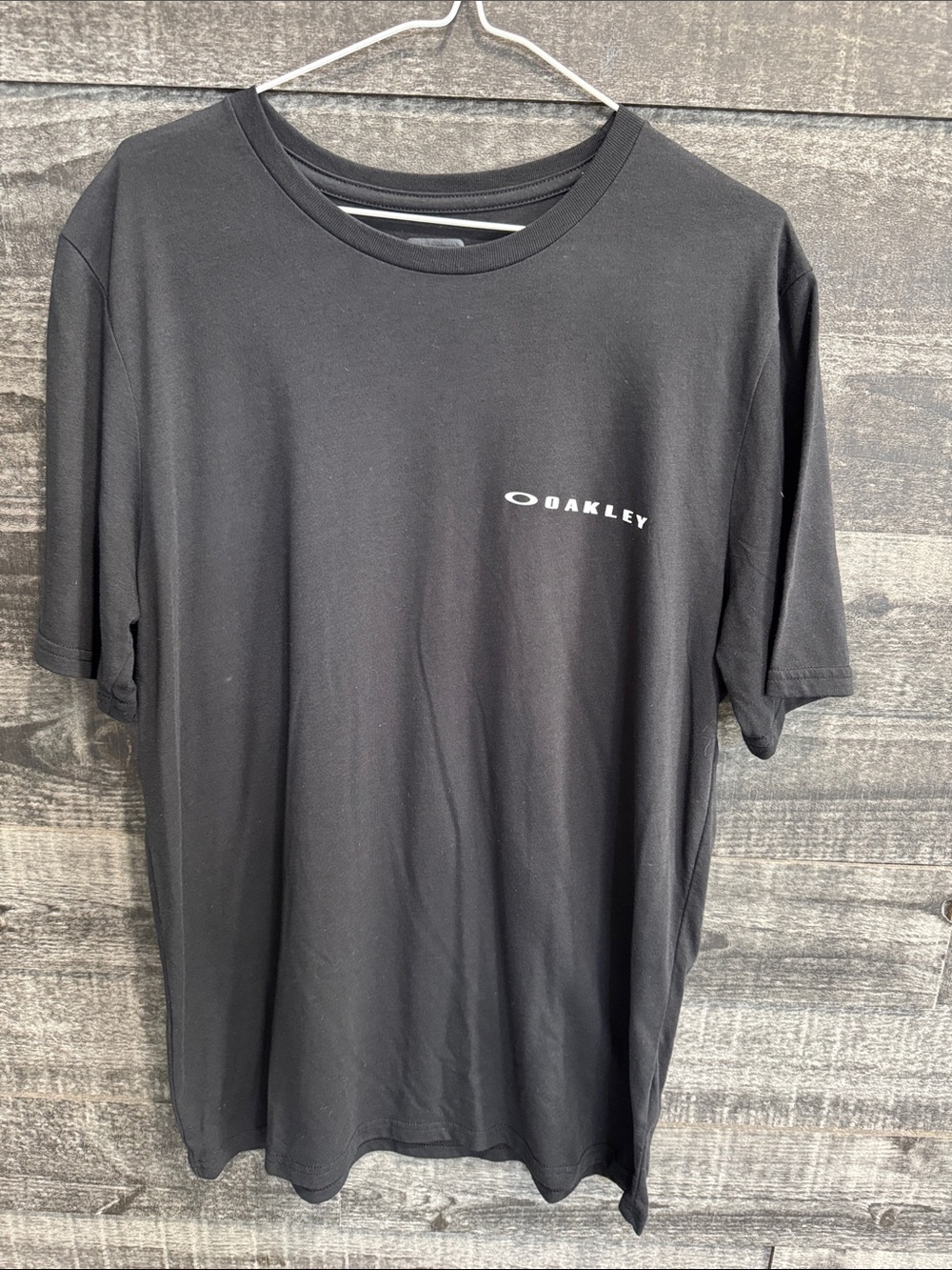 Oakley Black Short Sleeve Crew Tee with Small White Logo